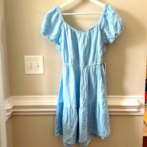 NWT Jessica Simpson open back blue mini dress